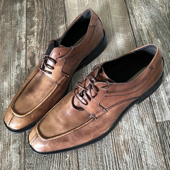 🌟Joseph Abboud 🌟Shoes Merrick 🌟Dress Cognac Oxford Lace Up Brown Mens Size, 10D - Picture 3 of 10